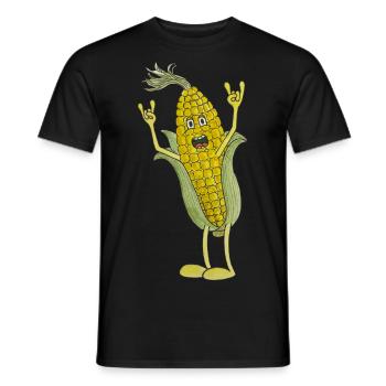 Matal Rock Corn on the cob corn farmer I love corn - Men's T-Shirt - black - Front - AI Model Male 178 light (178cm)