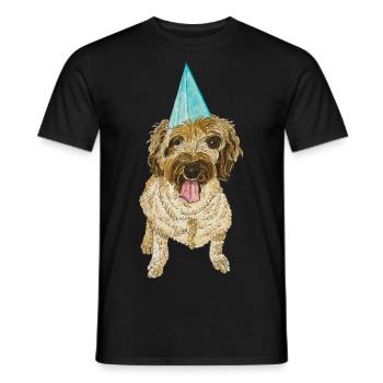 Goldendoodle Golden Retriever Doodle Birthday - Men's T-Shirt - black - Front - AI Model Male 178 light (178cm)