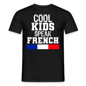 cool Kids Speak French language Gift for France - Men's T-Shirt - black - Front - AI Model Male 178 light (178cm)