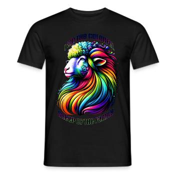I am the colorful sheep of the family - Männer T-Shirt - Schwarz - Vorne - AI Model Male 178 light (178cm)