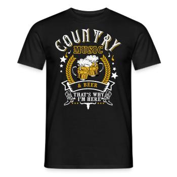 Country music and vintage beer - Men's T-Shirt - black - Front - AI Model Male 178 light (178cm)