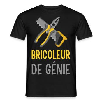 Le bricoleur de génie - T-shirt homme - noir - Devant - AI Model Male 178 light (178cm)