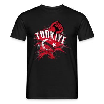 Jeu de couleur du maillot drapeau turc - T-shirt homme - noir - Devant - AI Model Male 178 light (178cm)
