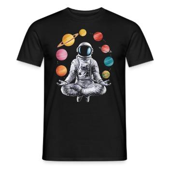 Astronaute de l'espace méditation zen yoga planète - T-shirt homme - noir - Devant - AI Model Male 178 light (178cm)