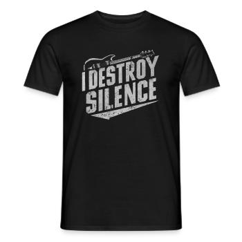 Je détruis le silence - T-shirt homme - noir - Devant - AI Model Male 178 light (178cm)