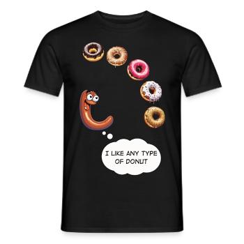 Eine Wurst, die Donuts liebt - Männer T-Shirt - Schwarz - Vorne - AI Model Male 178 light (178cm)