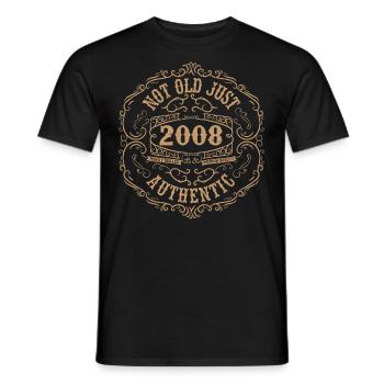 2008 Classic 2008 Retro 2008 Geburtstagsgeschenk - Männer T-Shirt - Schwarz - Vorne - AI Model Male 178 light (178cm)