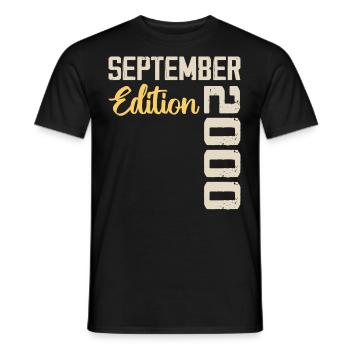 September 2000 - 24th Anniversary September 2000 - Men's T-Shirt - black - Front - AI Model Male 178 light (178cm)