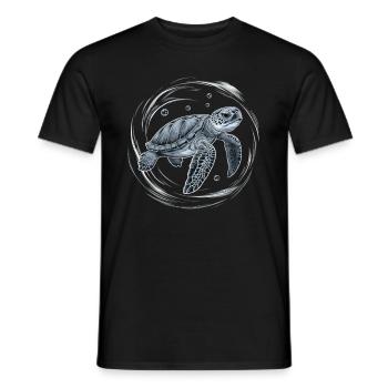 Baby Sea Turtle Swim Water Bubbles Turtles Gifts - Men's T-Shirt - black - Front - AI Model Male 178 light (178cm)