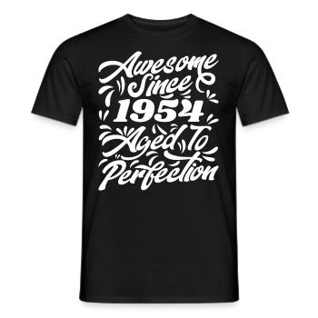Awesome Since 1954 - Bis zur Perfektion gealtert, Geschenk 1954 - Männer T-Shirt - Schwarz - Vorne - AI Model Male 178 light (178cm)