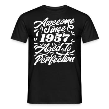 Awesome Since 1957 - Aged To Perfection, Gift 1957 - T-shirt homme - noir - Devant - AI Model Male 178 light (178cm)