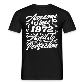 Awesome Since 1972 - Aged To Perfection, Gift 1972 - Men's T-Shirt - black - Front - AI Model Male 178 light (178cm)