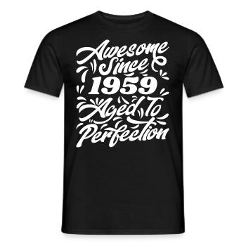 Awesome Since 1959 - Aged To Perfection, Gift 1959 - T-shirt homme - noir - Devant - AI Model Male 178 light (178cm)