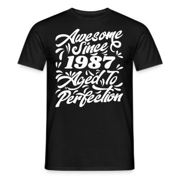 Awesome Since 1987 - Bis zur Perfektion gealtert, Geschenk 1987 - Männer T-Shirt - Schwarz - Vorne - AI Model Male 178 light (178cm)