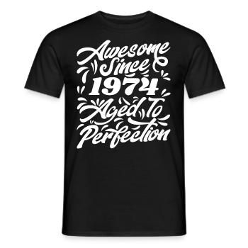 Awesome Since 1974 - Bis zur Perfektion gealtert, Geschenk 1974 - Männer T-Shirt - Schwarz - Vorne - AI Model Male 178 light (178cm)