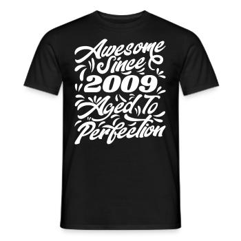 Awesome Since 2009 - Aged To Perfection, Gift 2009 - Men's T-Shirt - black - Front - AI Model Male 178 light (178cm)