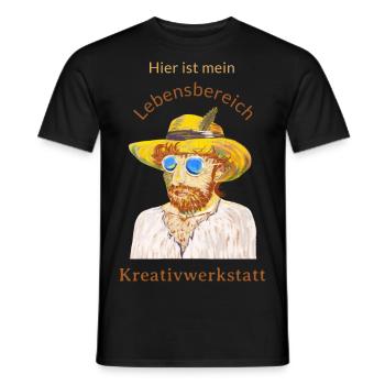 This is my area of life: creative workshop - Men's T-Shirt - black - Front - AI Model Male 178 light (178cm)