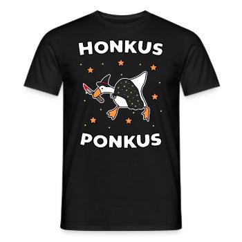Honkus Ponkus - Men's T-Shirt - black - Front - AI Model Male 178 light (178cm)