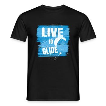 Live to Glide – Paragliding Passion - Men's T-Shirt - black - Front - AI Model Male 178 light (178cm)