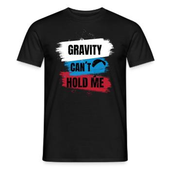 Gravity Can't Hold Me – Paragliding Design - Men's T-Shirt - black - Front - AI Model Male 178 light (178cm)