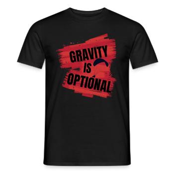 Gravity Is Optional – Paragliding Design - Men's T-Shirt - black - Front - AI Model Male 178 light (178cm)