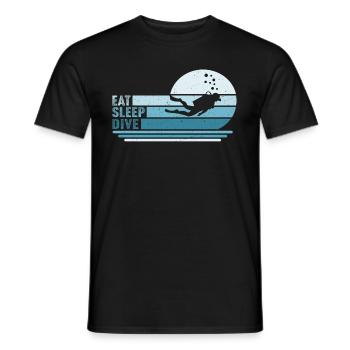 Eat Sleep dive - Men's T-Shirt - black - Front - AI Model Male 178 light (178cm)