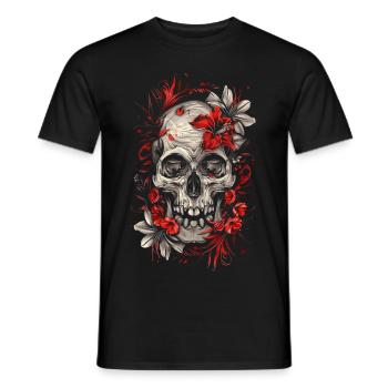 Crâne Vintage – Élégance et Audace - T-shirt homme - noir - Devant - AI Model Male 178 light (178cm)