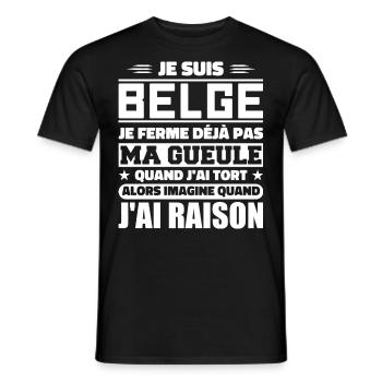 I'm Belgian - I don't shut my mouth - Men's T-Shirt - black - Front - AI Model Male 178 light (178cm)