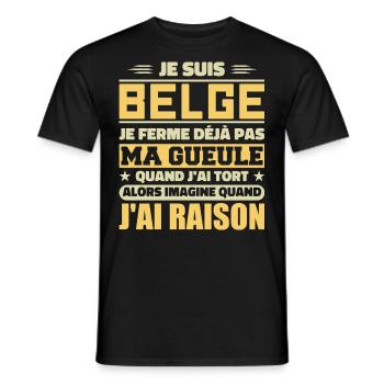 I'm Belgian - I don't shut my mouth - Men's T-Shirt - black - Front - AI Model Male 178 light (178cm)
