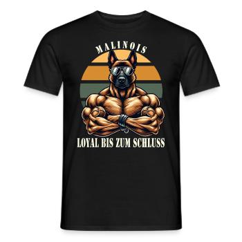 Loyal bis zum Schluss muskulöser Malinois - Männer T-Shirt - Schwarz - Vorne - AI Model Male 178 light (178cm)