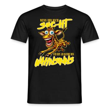 Girafe folle à la limite de la folie style bande dessinée - T-shirt homme - noir - Devant - AI Model Male 178 light (178cm)