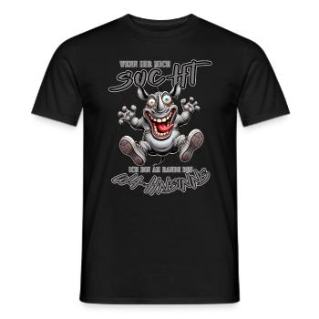 Rhinocéros fou au bord de la folie style bande dessinée - T-shirt homme - noir - Devant - AI Model Male 178 light (178cm)