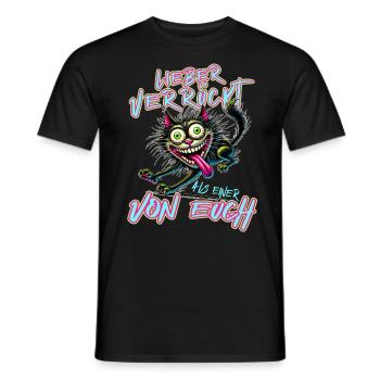 Chat fou Mieux fou que l’un d’entre vous - T-shirt homme - noir - Devant - AI Model Male 178 light (178cm)