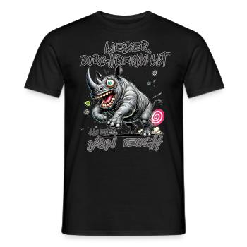 Nashorn Lieber durchgeknallt als einer von euch - Männer T-Shirt - Schwarz - Vorne - AI Model Male 178 light (178cm)