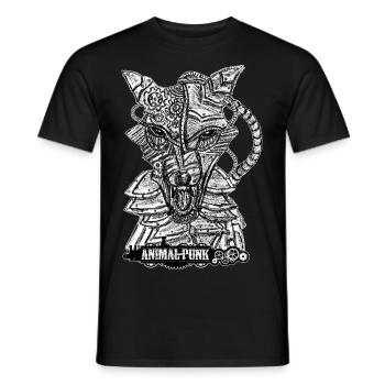 Mr. Wolf SteamPunk AnimalPunk - Männer T-Shirt - Schwarz - Vorne - AI Model Male 178 light (178cm)