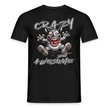 Crazy but Awesome Nashorn Comic Stil - Männer T-Shirt - Schwarz - Vorne - AI Model Male 178 light (178cm)