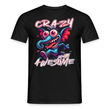 Cute but Crazy Elefant Comic Stil - Männer T-Shirt - Schwarz - Vorne - AI Model Male 178 light (178cm)