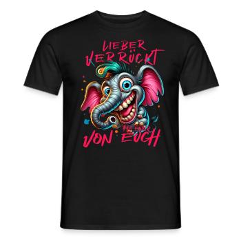 Mieux vaut être fou que l’un d’entre vous – éléphant - T-shirt homme - noir - Devant - AI Model Male 178 light (178cm)