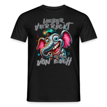 Lieber verrückt als einer von euch – Elefant - Männer T-Shirt - Schwarz - Vorne - AI Model Male 178 light (178cm)