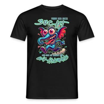 Wenn ihr mich sucht, ich bin am Rande des Wahnsinn - Männer T-Shirt - Schwarz - Vorne - AI Model Male 178 light (178cm)