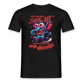Wenn ihr mich sucht, ich bin am Rande des Wahnsinn - Männer T-Shirt - Schwarz - Vorne - AI Model Male 178 light (178cm)