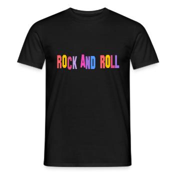 Rock and Roll - Männer T-Shirt - Schwarz - Vorne - AI Model Male 178 light (178cm)