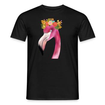 Flamingo avec couronne - T-shirt homme - noir - Devant - AI Model Male 178 light (178cm)