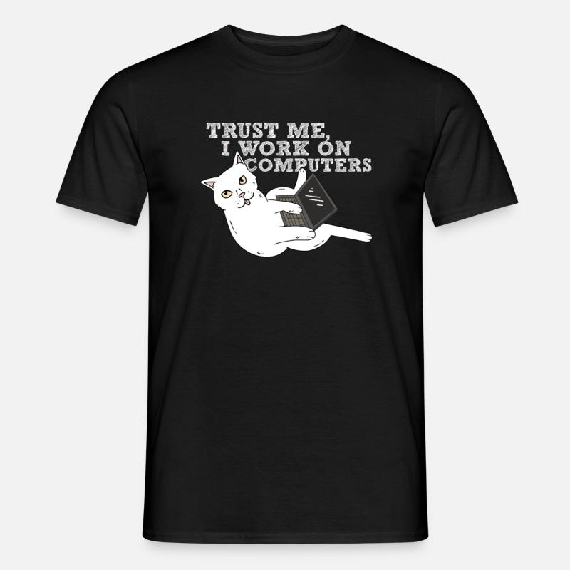 Programmeur de chat informatique - T-shirt homme - noir