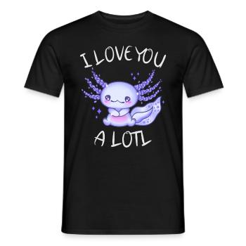 I love you a lotl Axolotl in love - Men's T-Shirt - black - Front - AI Model Male 178 light (178cm)
