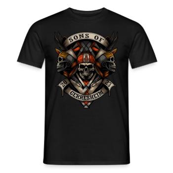 Sons of Gerresheim Düsseldorf - Men's T-Shirt - black - Front - AI Model Male 178 light (178cm)