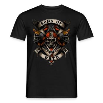 Sons of Rath Düsseldorf - Men's T-Shirt - black - Front - AI Model Male 178 light (178cm)