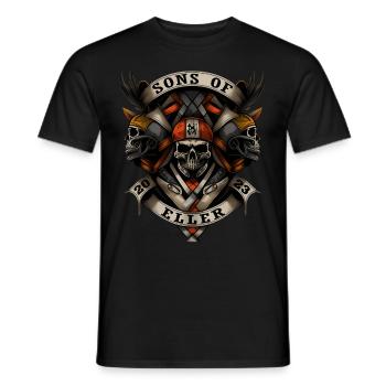Sons of Eller Düsseldorf - Männer T-Shirt - Schwarz - Vorne - AI Model Male 178 light (178cm)