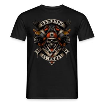 Hambourg St. Pauli 2023 - Motard - T-shirt homme - noir - Devant - AI Model Male 178 light (178cm)