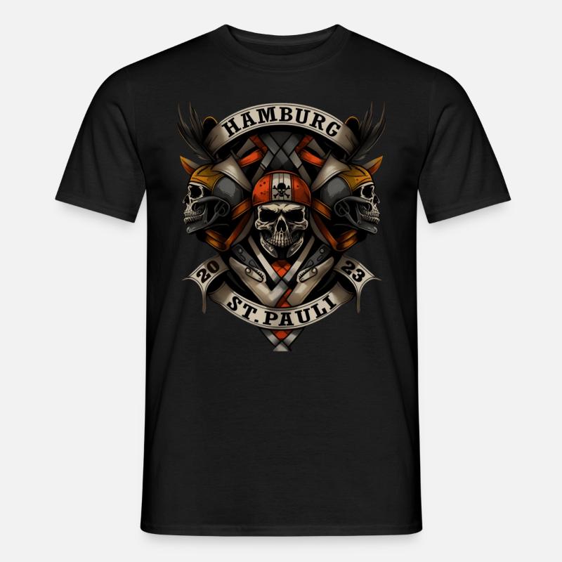 Hamborg St. Pauli 2023 - Biker - Mænd T-shirt - sort